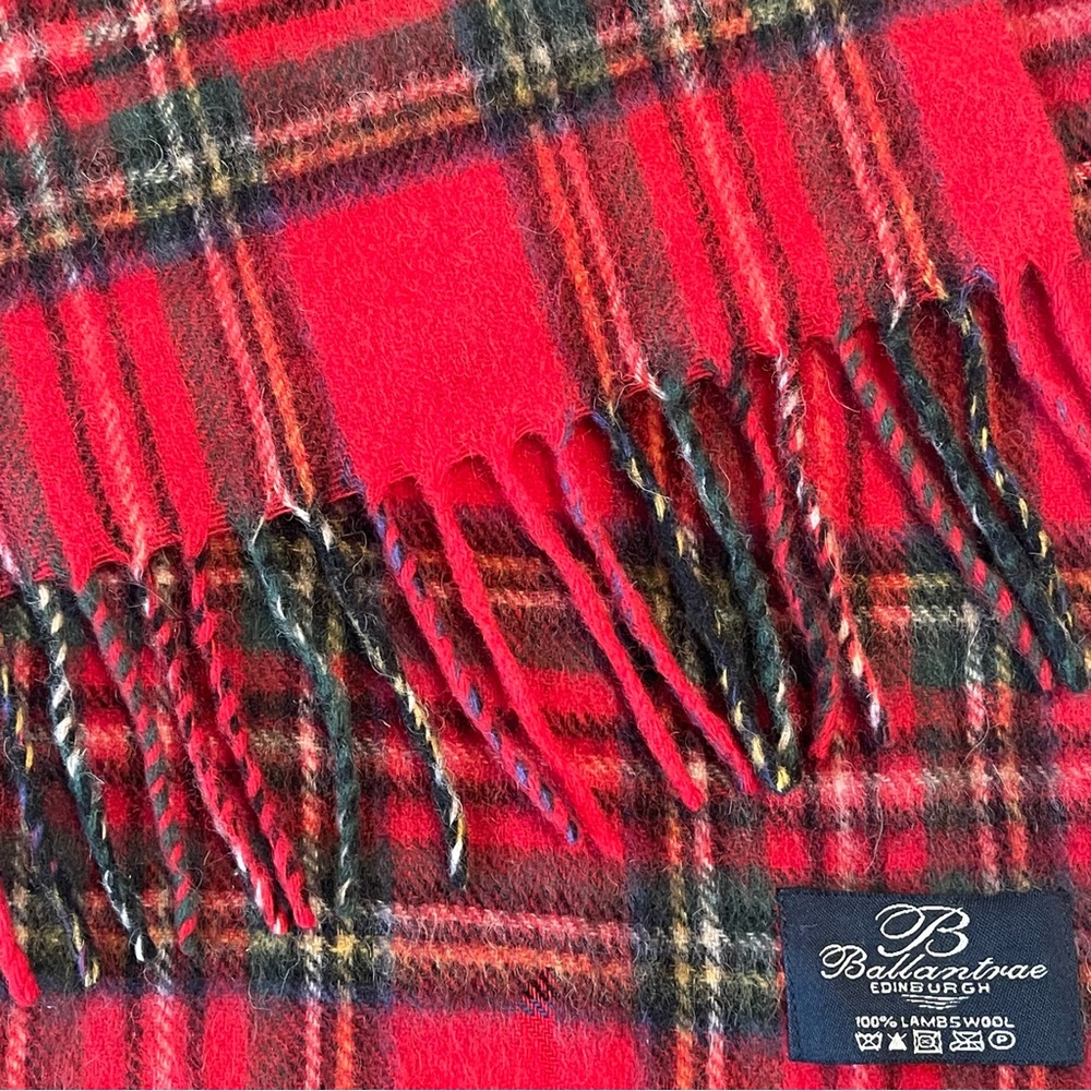 100% Lambswool Red Green Royal Stewart Tartan Plaid Scarf